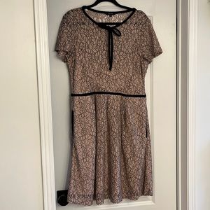 Blush pink and black vintage style dress